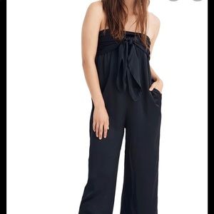 Madewell black strapless jumpsuit